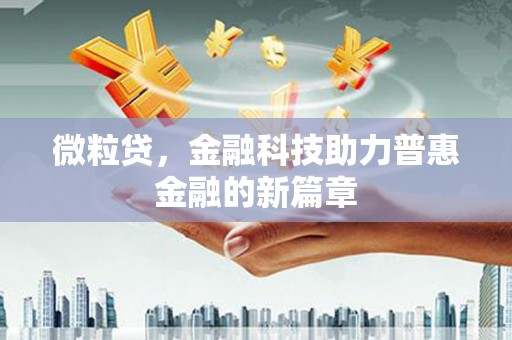 板桥微粒贷，金融科技助力普惠金融的新篇章