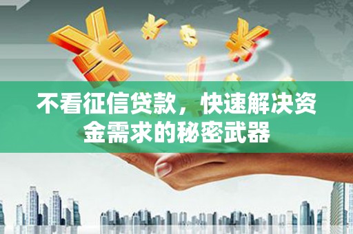 泊头不看征信贷款，快速解决资金需求的秘密武器