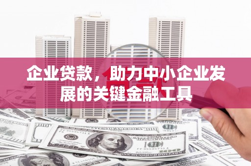 恩平企业贷款，助力中小企业发展的关键金融工具